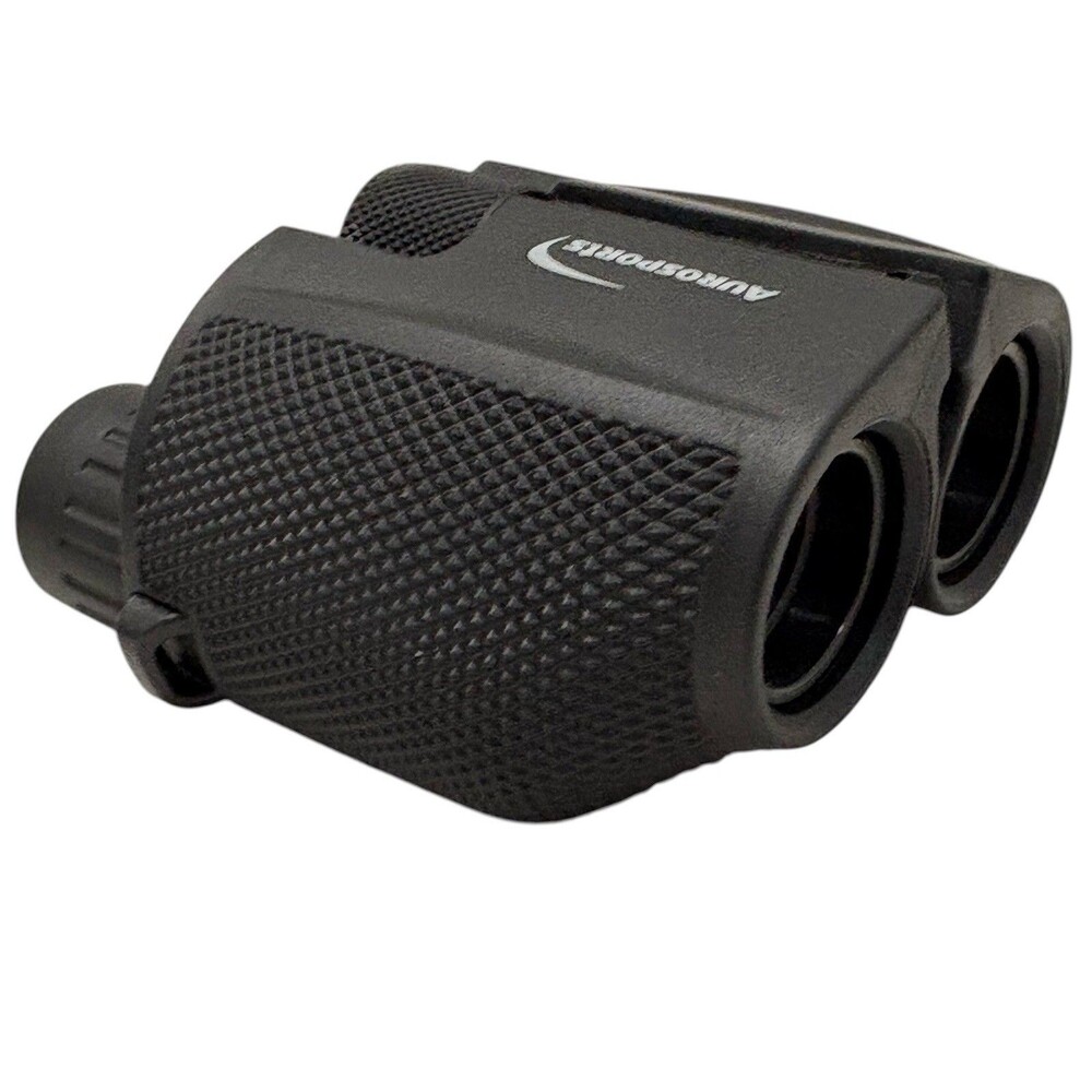 Aurosports 10x25 Folding High Powered Binoculars Weak Light Night Vision W/ Case